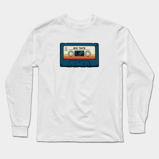 Blue Mix Tape Cassette Long Sleeve T-Shirt